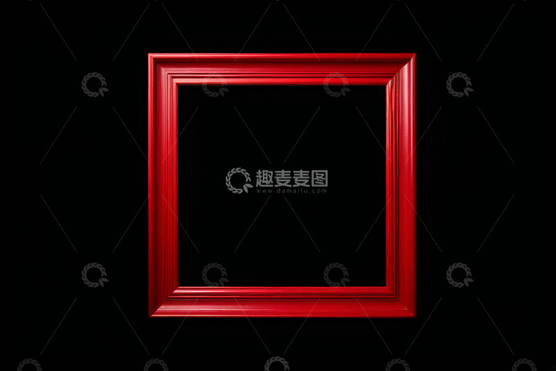 高清大图下载【趣麦麦图】黑色背景红色画框素材