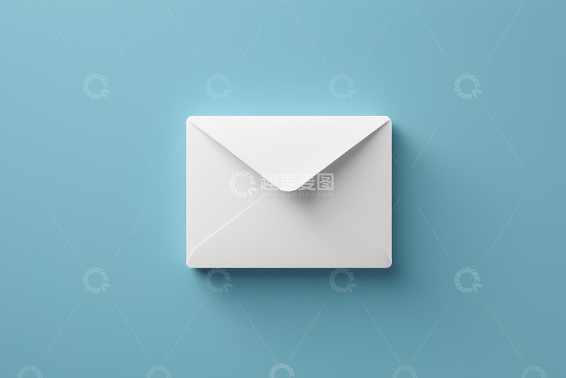 高清大图下载【趣麦麦图】蓝色背景白色信封图标