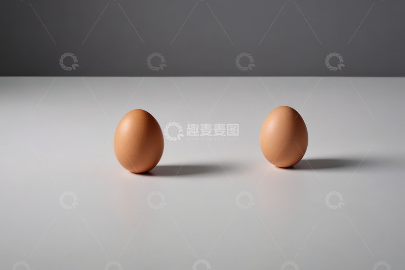 高清大图下载【趣麦麦图】两只鸡蛋静物特写