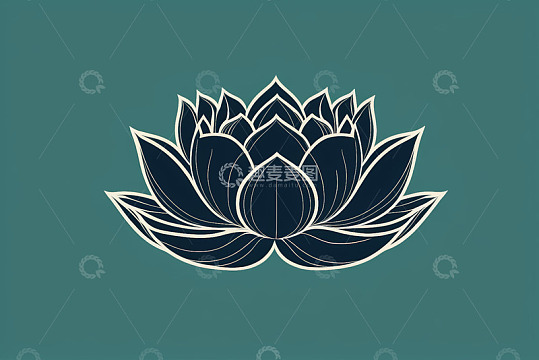 简约风格莲花图案设计素材