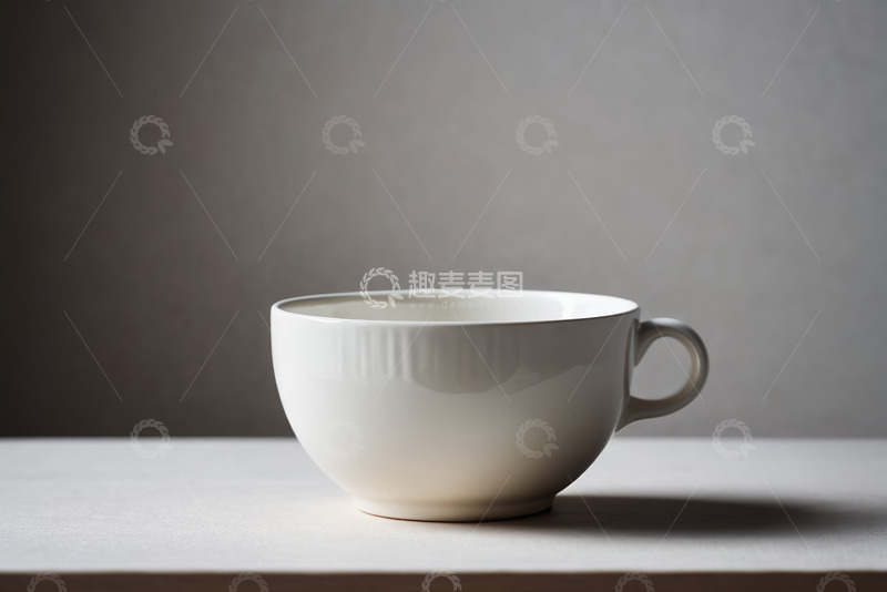 高清大图下载【趣麦麦图】白色陶瓷杯静物特写