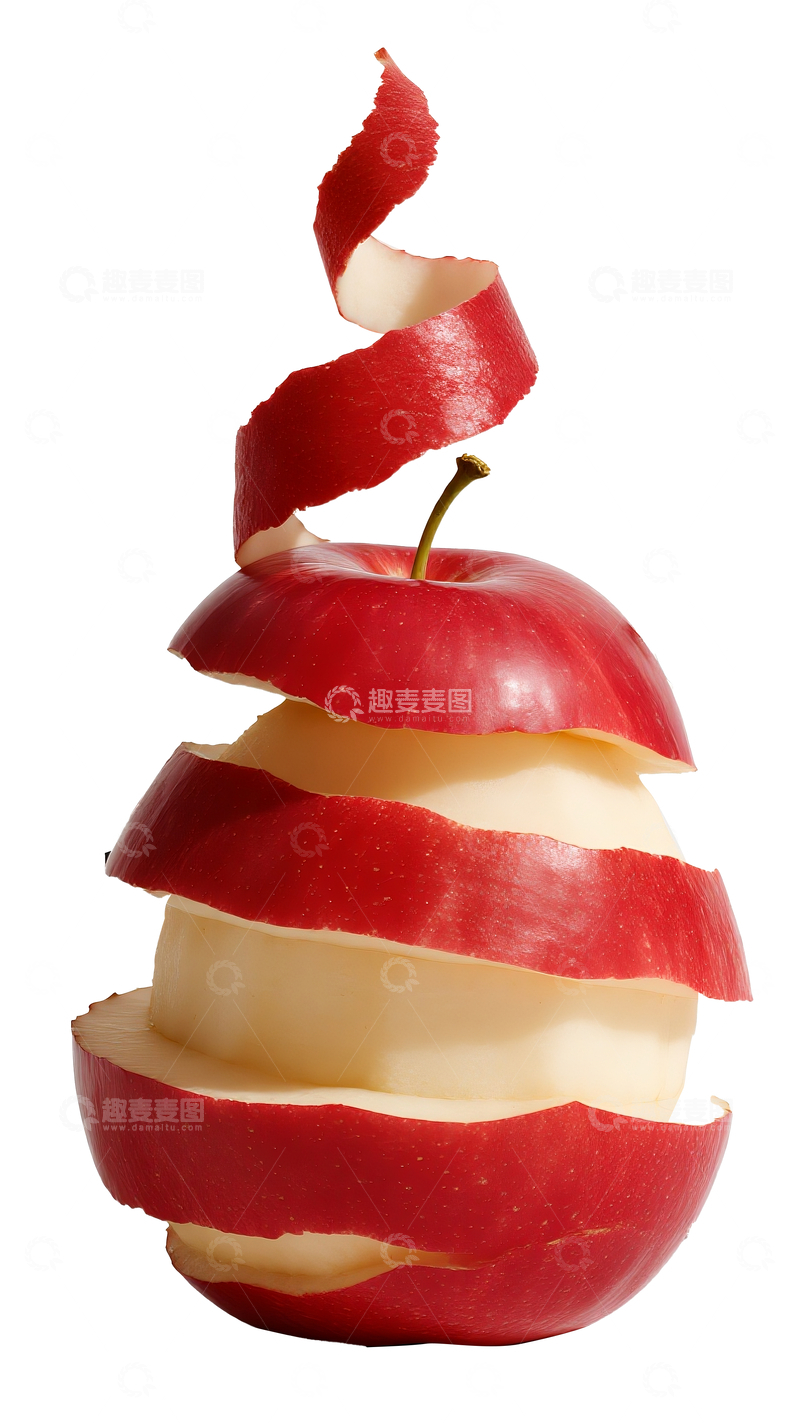 源文件下载【趣麦麦图】苹果皮组成圣诞树2