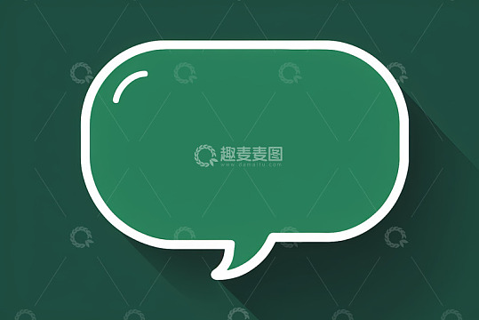 绿色背景白色聊天气泡图标