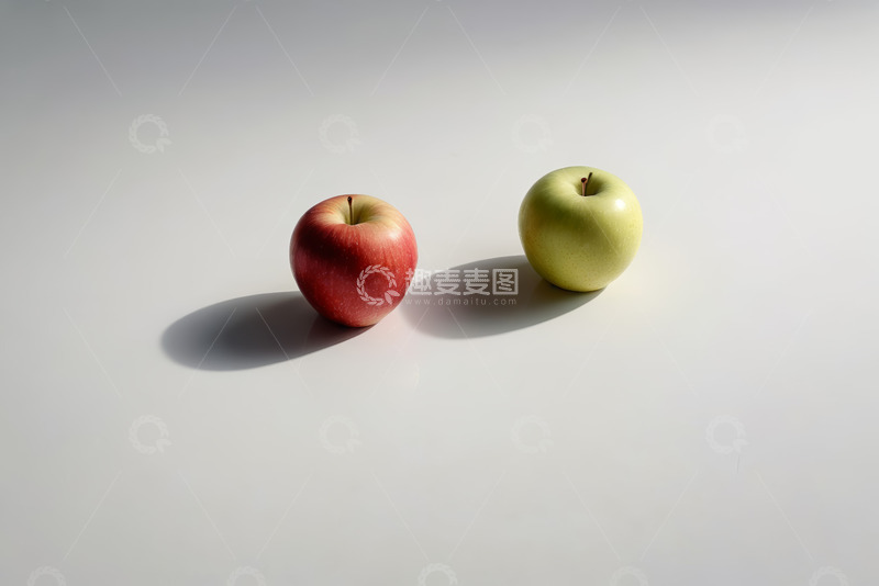 高清大图下载【趣麦麦图】红青两色苹果静物展示