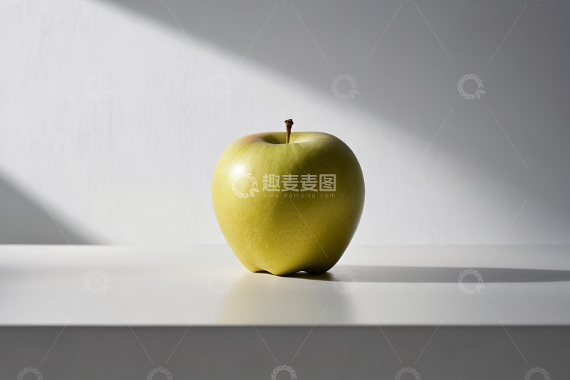 高清大图下载【趣麦麦图】台面上的青苹果静物素材