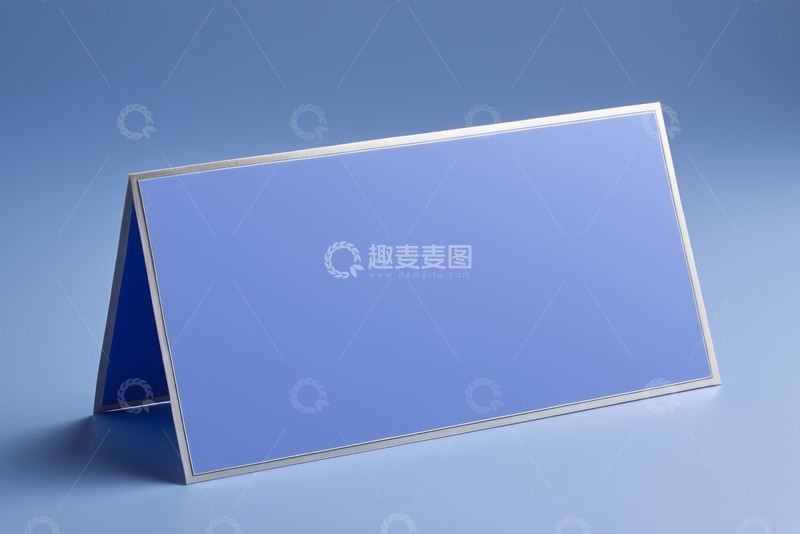 高清大图下载【趣麦麦图】蓝色折叠桌牌展示素材