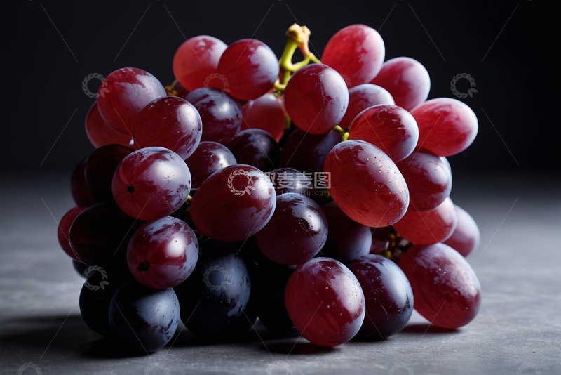 高清大图下载【趣麦麦图】红紫色新鲜葡萄特写