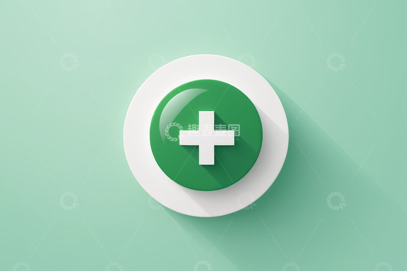 高清大图下载【趣麦麦图】绿色医疗加号图标