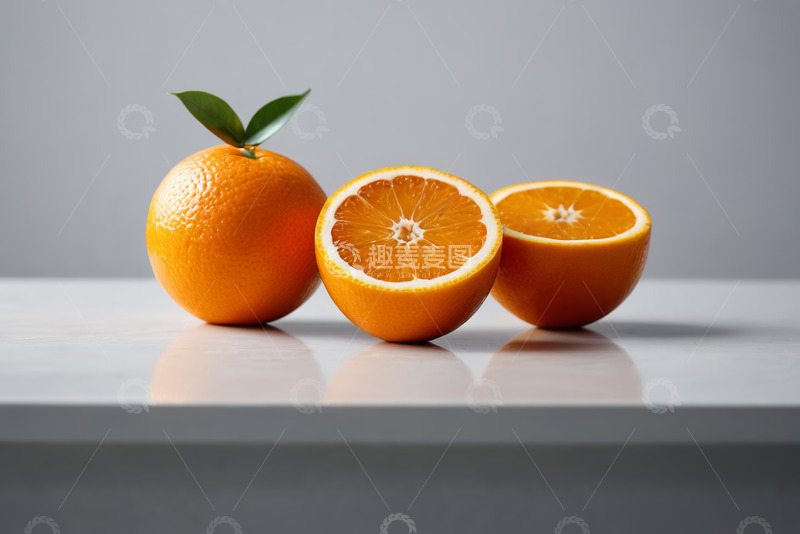 高清大图下载【趣麦麦图】新鲜橙子特写静物