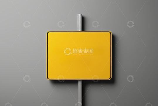 空白黄色交通标志牌