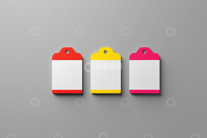 高清大图下载【趣麦麦图】三色空白吊牌设计素材