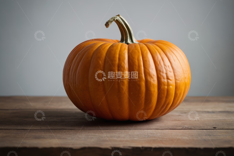 高清大图下载【趣麦麦图】木桌上的橙色南瓜静物