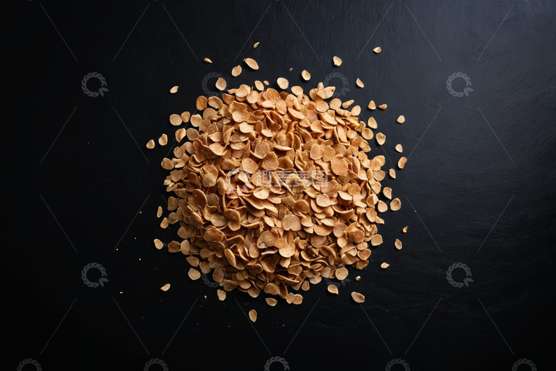 高清大图下载【趣麦麦图】黑色背景上的谷物脆片