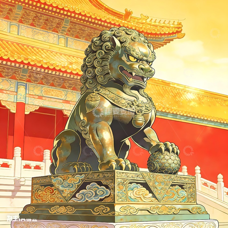 高清大图下载【趣麦麦图】故宫石狮子素材