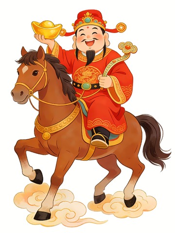 财神爷骑马图