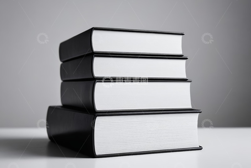 高清大图下载【趣麦麦图】堆叠的黑色书籍素材
