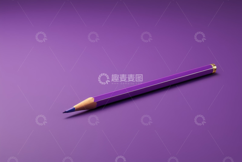 高清大图下载【趣麦麦图】紫色背景上的铅笔
