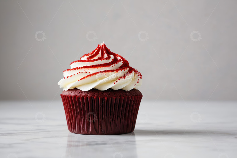 高清大图下载【趣麦麦图】红丝绒纸杯蛋糕特写