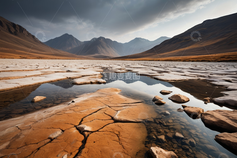 高清大图下载【趣麦麦图】干旱山地与干裂土地景观