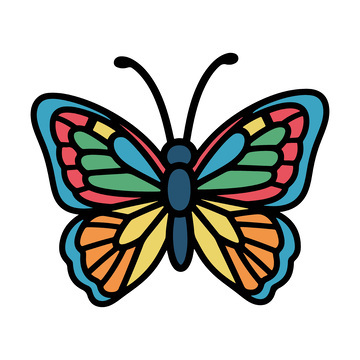 彩绘蝴蝶图案设计元素