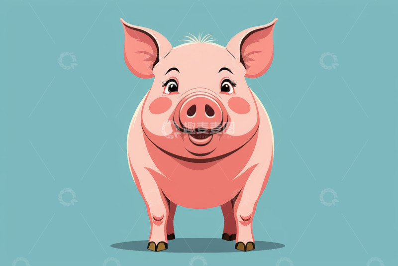 高清大图下载【趣麦麦图】可爱卡通小猪正面形象
