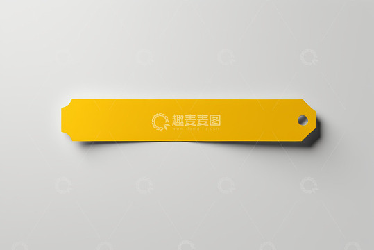 黄色长条标签设计素材