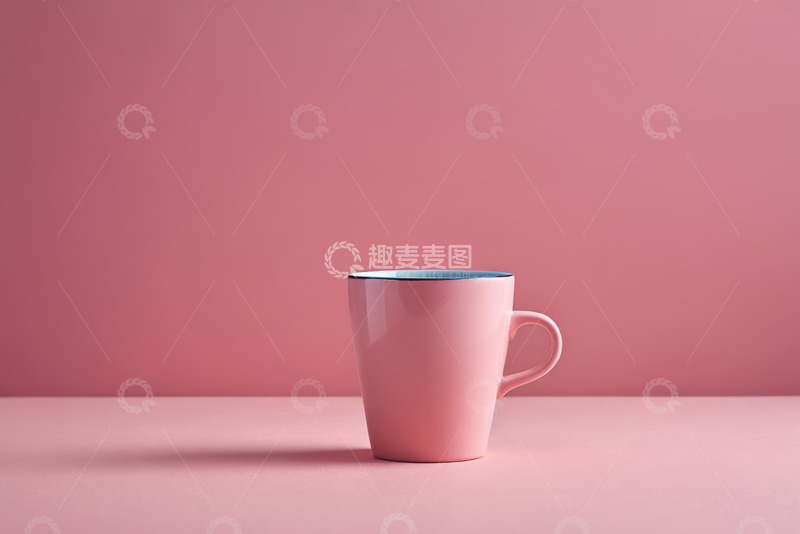 高清大图下载【趣麦麦图】粉色背景上的粉色杯子