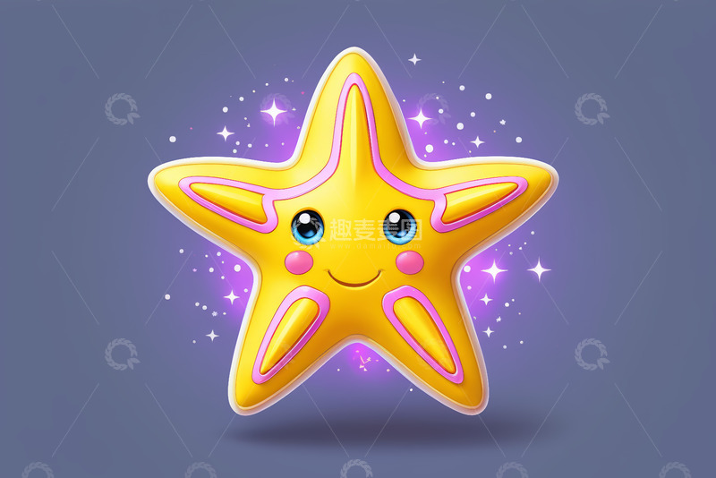 高清大图下载【趣麦麦图】可爱黄色星星卡通图标
