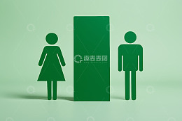 绿色男女卫生间标识