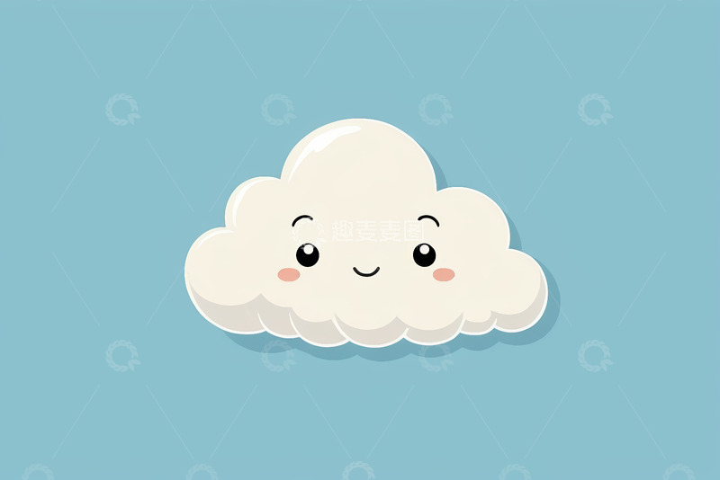 高清大图下载【趣麦麦图】卡通笑脸云朵图案素材