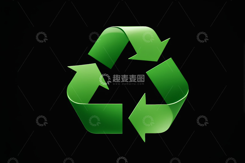 高清大图下载【趣麦麦图】绿色回收标志