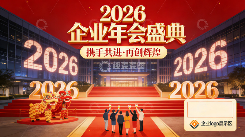 高清大图下载【趣麦麦图】2026企业年会盛典宣传图
