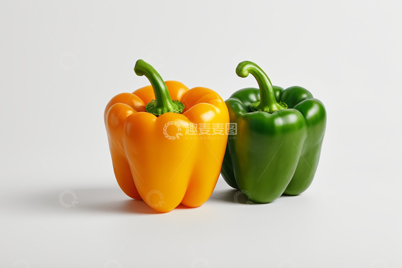 高清大图下载【趣麦麦图】黄青椒与绿青椒特写