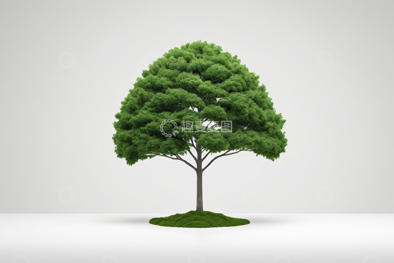 高清大图下载【趣麦麦图】绿色树木的3D渲染素材