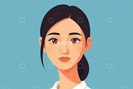 女性卡通肖像插图