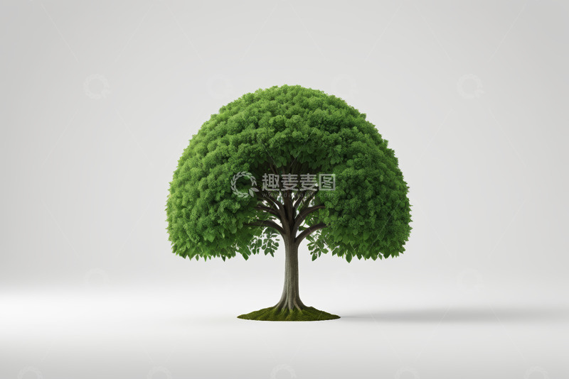 高清大图下载【趣麦麦图】绿色树木3D模型素材