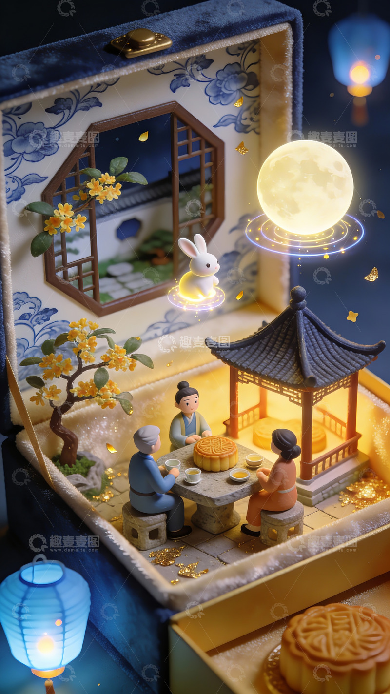 高清大图下载【趣麦麦图】匣中月桂香里的团圆宴