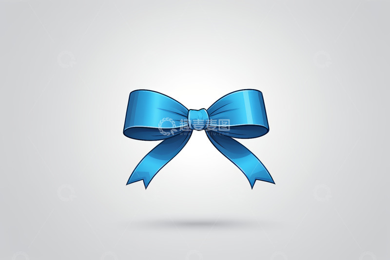 高清大图下载【趣麦麦图】蓝色蝴蝶结装饰素材