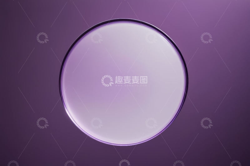 高清大图下载【趣麦麦图】紫色背景圆形透明物体