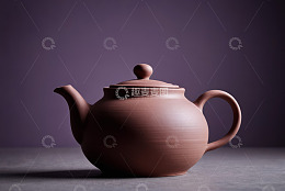 古朴紫砂壶特写素材