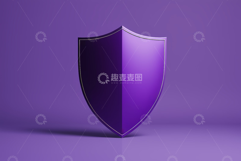 高清大图下载【趣麦麦图】紫色盾牌图标素材