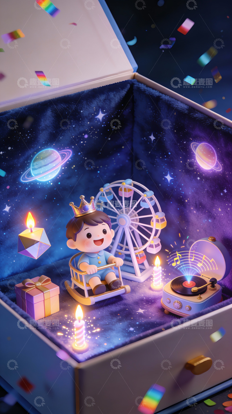 高清大图下载【趣麦麦图】星穹礼盒里的旋转木马