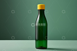 绿色背景玻璃瓶装产品素材