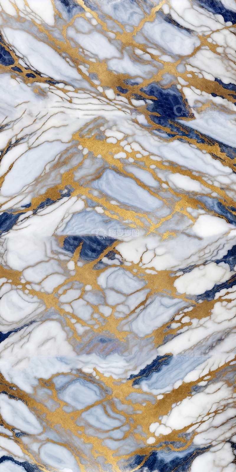 高清大图下载【趣麦麦图】蓝金镶金白色石材大理石纹