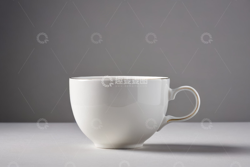 高清大图下载【趣麦麦图】白色陶瓷杯子静物特写