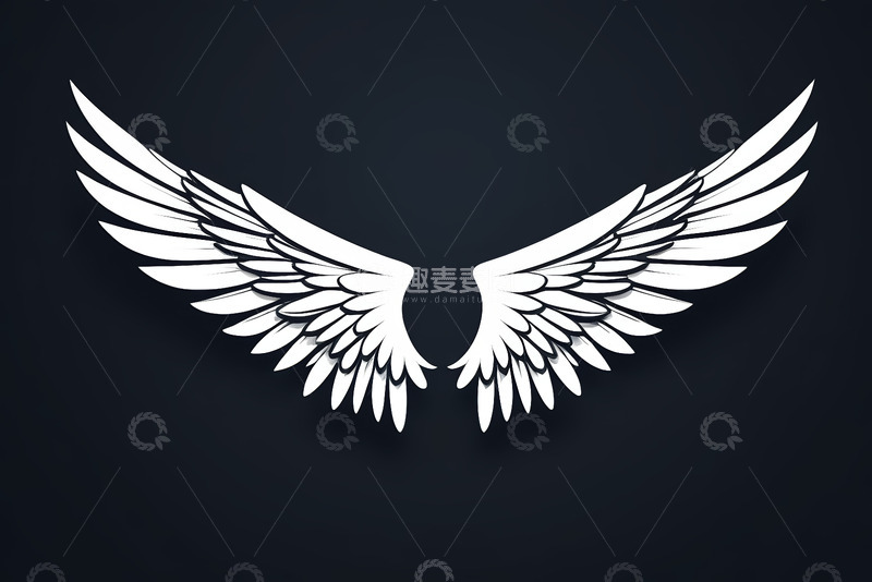 高清大图下载【趣麦麦图】白色羽翼设计素材