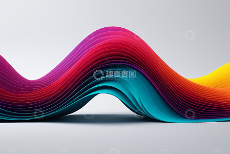 彩色波浪抽象图形设计素材