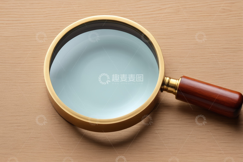 高清大图下载【趣麦麦图】木柄放大镜特写