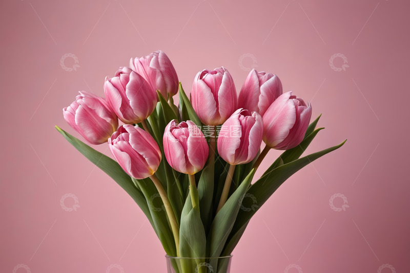 高清大图下载【趣麦麦图】粉色郁金香花束特写