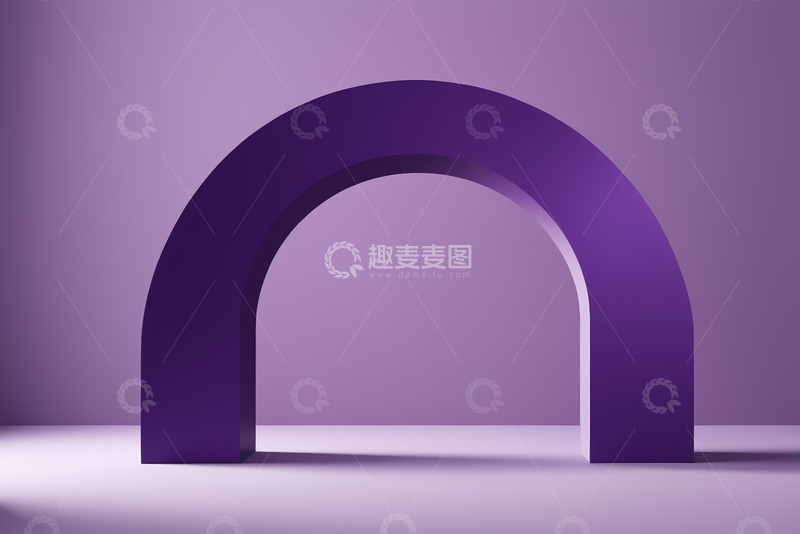 高清大图下载【趣麦麦图】紫色拱形几何形状展示图